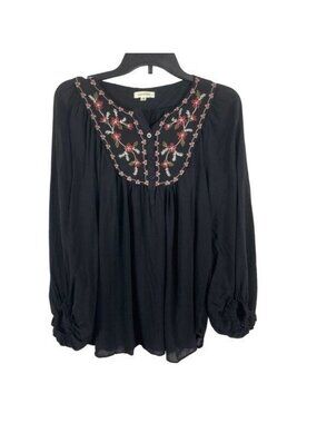 Maxstudio Women Pullover 3/4 Sleeve V Neck Top Blouses Size S